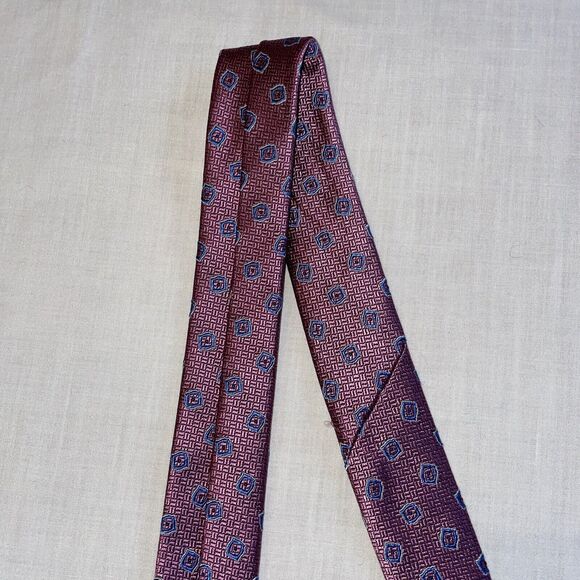 346 Brooks Brothers Dress Tie Men’s Size 57” Pink Geometric 100% Silk Formal - Picture 6 of 12